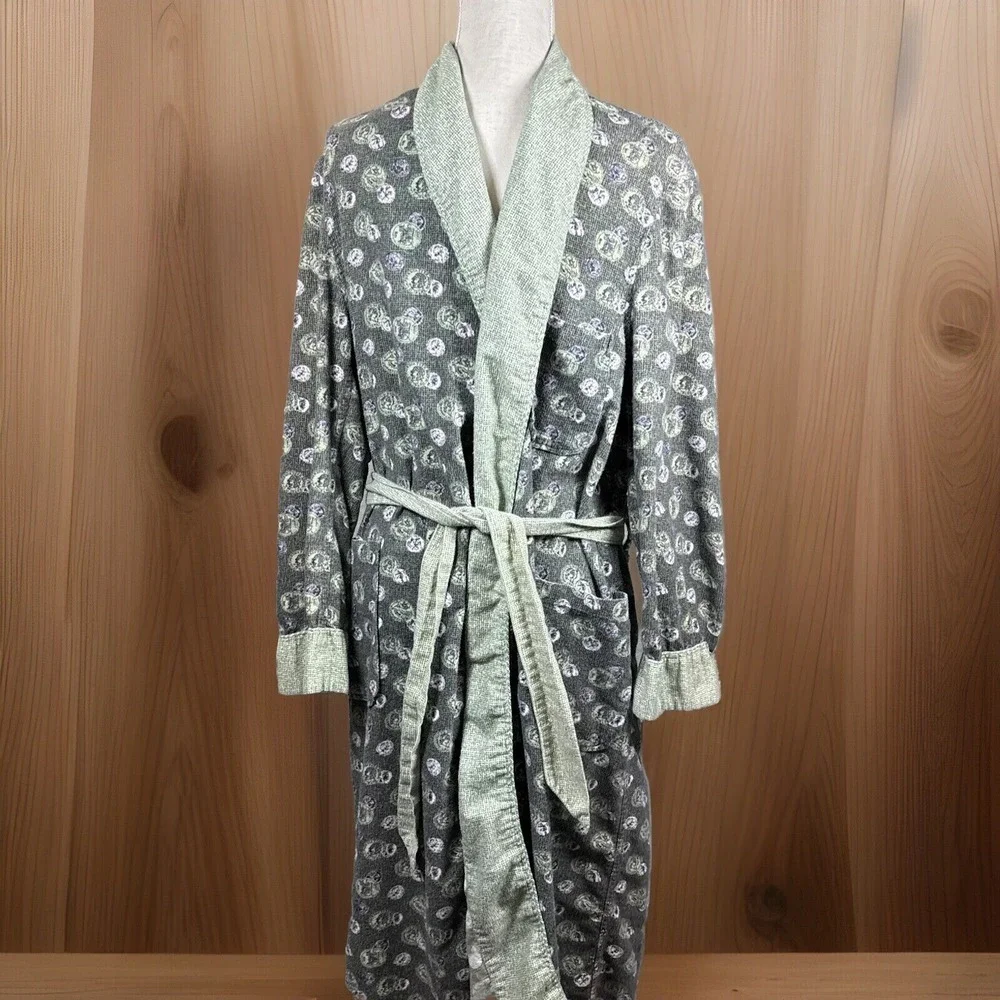Pilgrim True Vintage 50s Blanket Robe Men L Flannel Sanforized Coins Green‎ Rare